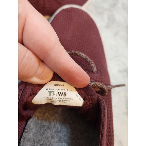 Allbirds Women's Tree Runner Red Comfort Sneaker Shoes Size‎ W8 - Picture 7 of 7